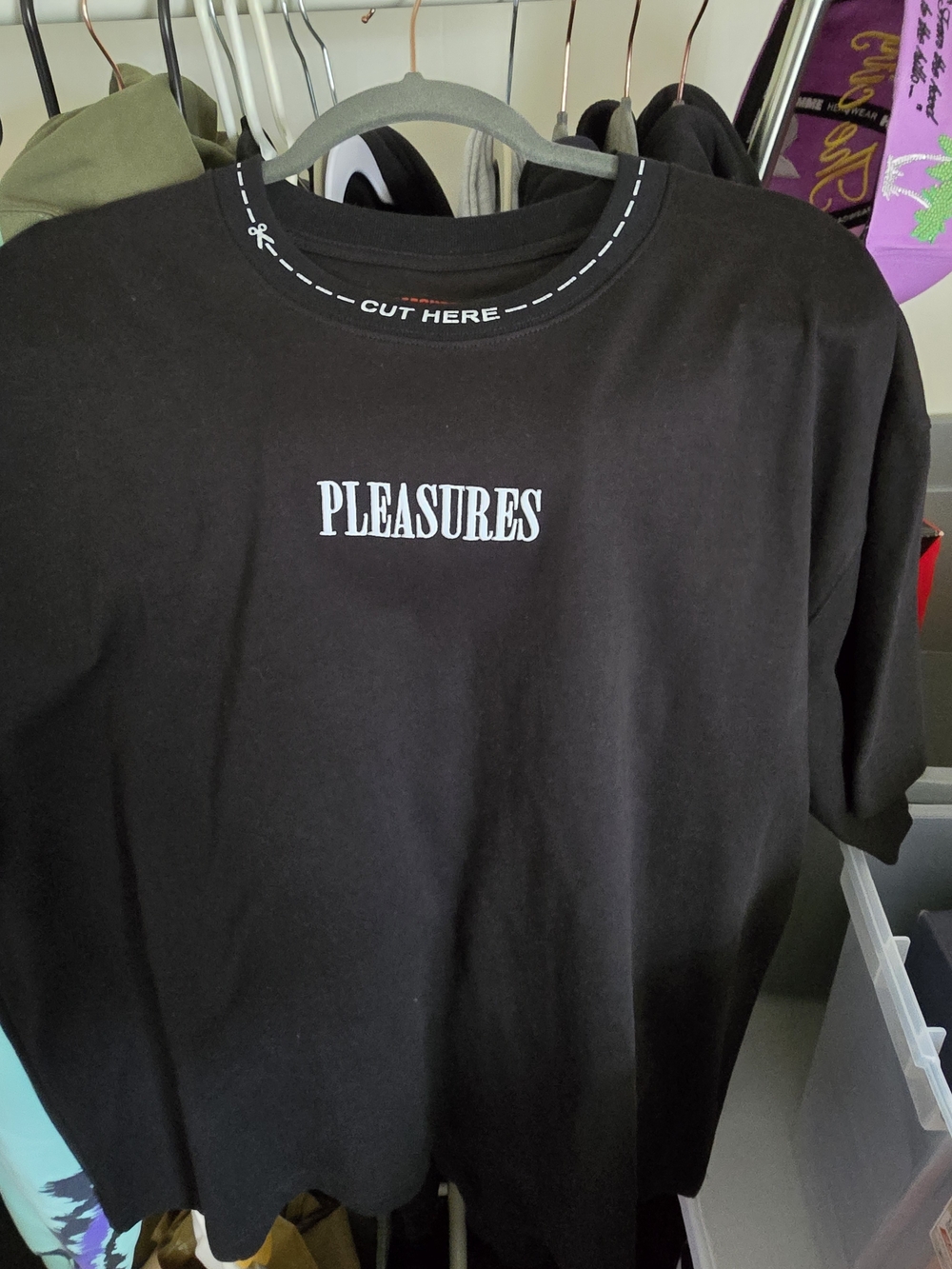PLEASURES Black Graphic Tee